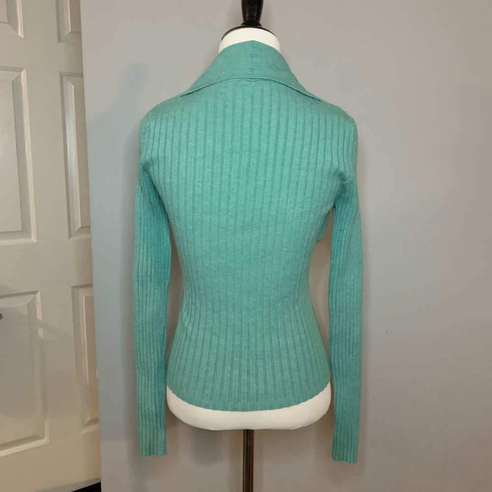 INTERMIX Raelyn Rib Knit Top turquoise sz medium Nwt - Picture 7 of 9